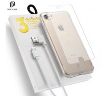 Maciņš Dux Ducis 3 in 1 Set / Aizmugurējais Silikona Apvalks 0.3 mm / Aizargstikls 9H / Micro USB Datu Kabelis 90 cm / Priekš Samsung J330 Galaxy J3 (2017)