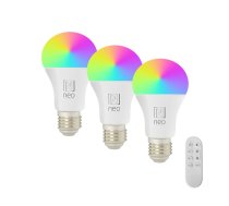 3x Smart spuldze LED E27 9W RGB + CCT krāsa un balta, regulējama, WiFi, Bāka, tālvadības pults