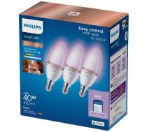 Philips WiZ 40W C37 E14 90CRI 2200-6500K RGB spuldzes 3 gab. 8720169210318