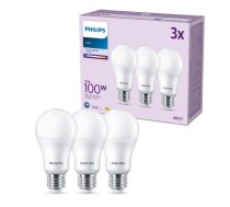 PHILIPS LED 13W (100W) 1521lm A67 E27 4000K matēta 3 gab. spuldzes 8719514451339