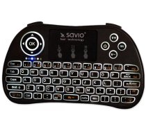 Savio KW-02 Wireless Mini Keyboard For  PC / PS4 / XBOX / Smart TV / Android + TouchPad Black (With Backlight)