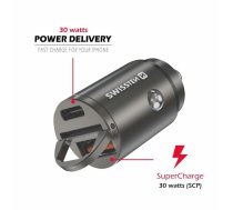 Swissten 30W Nano Metal Car Charger Adapter with 30W PD / SCP