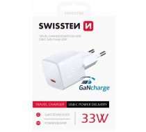 Swissten GaN Mini Travel Charger USB-C 33W PD