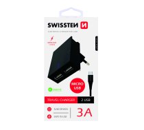 Swissten Premium Travel Charger USB 3A / 15W With Micro USB Cable 1.2m