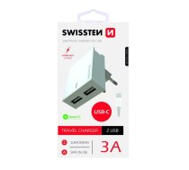 Swissten Premium Travel Charger USB 3А / 15W With USB-C Cable 1.2m