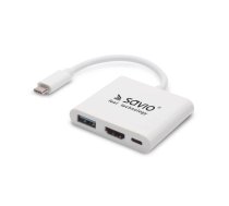 Savio Multimedia Adapter Type-C to HDMI (4K @ 30Hz, 1080P @ 60Hz) + USB 3.0