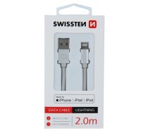 Swissten MFI Textile Fast Charge 3A Lightning Data and Charging Cable 2m