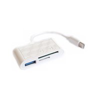 RoGer USB-C Hub 3in1 USB 2.0 / Card reader SD/TF / white