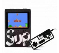 RoGer Retro mini Game console with 400 games / 3 inch color screen / TV output / Remote / Black
