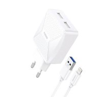 Charger Foneng EU35 2x USB-A with Lightning cable 2.4A