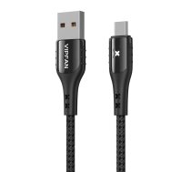 USB to Micro USB cable VFAN Colorful X13, 3A, 1.2m (black)