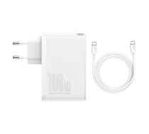 Travel Charger Baseus GaN2 Pro Quick  2x USB + 2x USB-C, 100W, EU (white)