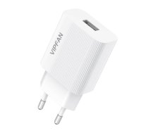 Wall charger VFAN E01, 1x USB, 2.4A (white)