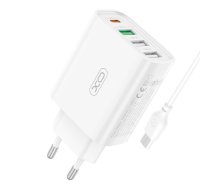 Wall charger XO L120 3x USB, 1x USB-C, 18W (white)