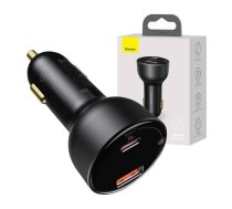 Car charger Baseus Superme, USB, USB-C, 100W (black)