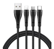 3in1 USB to USB-C / Lightning / Micro USB Cable, Mcdodo CA-6960, 1.2m (Black)