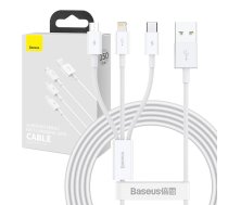 USB cable 3in1 Baseus Superior Series, USB to micro USB / USB-C / Lightning, 3.5A, 1.2m (white)