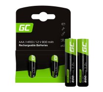 Green Cell Rechargeable Batteries Sticks 2x AAA HR03 800mAh