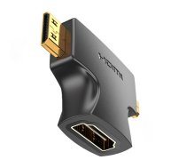 Adapter 2in1 HDMI to Micro/Mini HDMI Vention AGFB0 4K 30Hz (black)