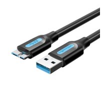 USB 3.0 A to Micro-B cable Vention COPBC 2A 0.25m Black PVC