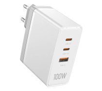 Wall charger, Vention, FEGW0-EU, 2xUSB-C, USB- A, 100W/100W/30W, GaN (white)