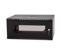 Stalflex Rack Cabinet 19" 6U  450mm  Glass Door  Black RC19-6U-450GB