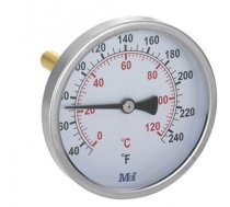Termometrs D100,0-500°C,1/2",L=100mm, horizontāls Termometrs HVAC, horizontāls