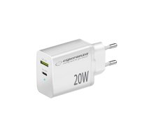 EZC105W Esperanza ładowarka sieciowa 20w usb-c pd 20w / usb-a qc 3.0 18w biała