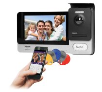 Philips WelcomeEye Connect 2, Zestaw wideodomofonowy, bezsłuchawkowy, kolor, LCD 7", dotykowy, menu OSD, WI-FI + APP na telefon, sterowanie bramą, RFID