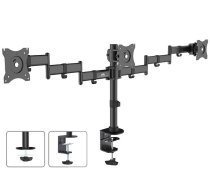 Uchwyt biurkowy na 3 monitory LCD Maclean, podwójne ramiona, VESA 75x75 oraz 100x100, 13"-27", 8kg, MC-691