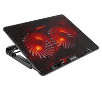 66-368# Podstawka chłodząca laptop 2 fan samba red