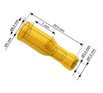 43-051# Konektor izolowany gniazdo 5,0/24,5mm żółty