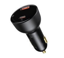 Car Quick Charger 12-24V 100W USB + USB-C QC4+ PD3.0 with Voltage, Current Display and USB-C Cable 1m
