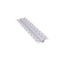 Aluminum profile with white cover for LED strip, anodized, recessed, architectural, for ceilings/walls, DEOLINE P, 3m