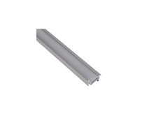 Aluminum profile with white cover for LED strip, anodized, recessed, cormer, ZENOLINE, 2m