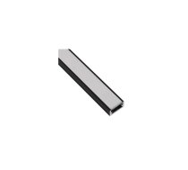 Aluminum profile with white cover for LED strip, black, surface LINE MINI 3m