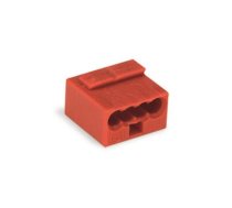 MICRO PUSH-WIRE CONNECTOR FOR JUNCTION BOXES 4-CONDUCTOR TERMINAL BLOCK, RED