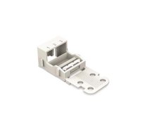 MOUNTING CARRIER - FOR 3-CONDUCTOR TERMINAL BLOCKS - 221 SERIES - 4 mm² - FOR SCREW MOUNTING - WHITE