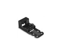 MOUNTING CARRIER - FOR 3-CONDUCTOR TERMINAL BLOCKS - 221 SERIES - 4 mm² - WITH SNAP-IN MOUNTING FOOT FOR HORIZONTAL MOUNTING - BLACK