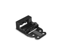 MOUNTING CARRIER - FOR 5-CONDUCTOR TERMINAL BLOCKS - 221 SERIES - 4 mm² - WITH SNAP-IN MOUNTING FOOT FOR VERTICAL MOUNTING - BLACK