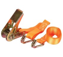 RATCHET TIE-DOWN WITH HOOKS - max. 500 kg - 1.5 m x 25 mm