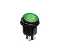 GREEN LED ILLUMINATED  ROCKER SWITCH 2P DPST /ON-OFF 12V