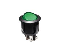 ILLUMINATED ROCKER SWITCH  - GREEN - DPST/ON-OFF