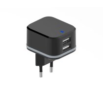 COMPACT CHARGER WITH DUAL USB OUTPUT - 5 V - 3.4 A max. (2.4 + 1 A) - 17 W max.