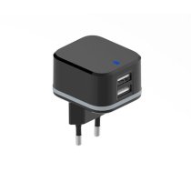 COMPACT CHARGER WITH DUAL USB OUTPUT 5 V - 4.8 A max. - 24 W max. - black