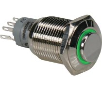 HIGH ROUND METAL SWITCH SPDT 1NO 1NC - GREEN RING
