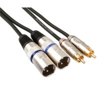 XLR-RCA CABLE - 2 x XLR 3 PIN to 2 x RCA MALE - 1 m