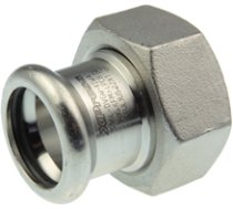 Press F union connector,flat seal, Inox 15x¾