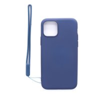 Back panel cover Evelatus Apple iPhone 11 Pro Soft Touch Silicone Case with Strap Dark Blue