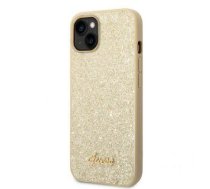 Back panel cover Guess - Guess PC/TPU Glitter Flakes Metal Logo Case for iPhone 14 Plus Gold